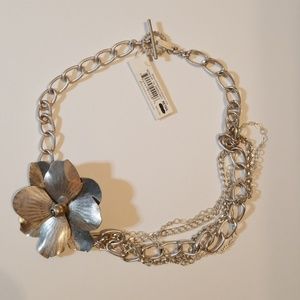 NWT JESSICA SIMPSON "Garden Party" Necklace Silver